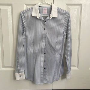 Pinstripe blue and white shirt